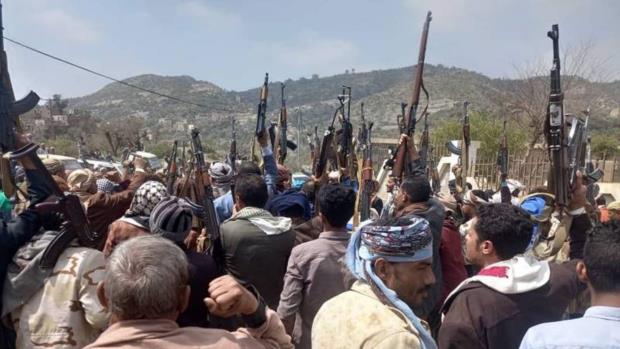 تعز.. وقفة بمديرية شرعب السلام تدشيناً للعام التاسع من الصمود